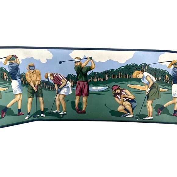 Vintage Imperial Ladies Golfing Wallpaper Border - 17+ Yards - Picture 1 of 8